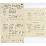 West Indies tour to England 1928. Five official scorecards for matches played in the early part of