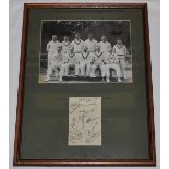 Yorkshire Second XI 1946. Album page signed in ink by twelve members of the 1946 Yorkshire second