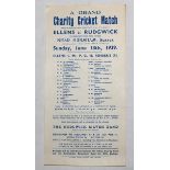 Percy George Herbert Fender. Sussex, Surrey & England 1910-1935. Original handbill/ poster