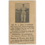 William Albert Stanley 'Bert' Oldfield. New South Wales & Australia 1919-1938. Original postcard