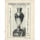 Ipswich Town F.C. 1962/63. Official away programme for the European Champions' Cup preliminary round