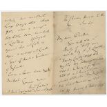 Frederick Gale. Kent 1845. Original four page handwritten letter dated 30th January [c1899] to 'My