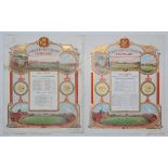 'Lord's Centenary 1814-1914'. Pair of large original commemorative printed scorecards for the