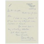 Patrick Graham Toler Kingsley. Oxford University 1928-1930. Single page handwritten letter dated
