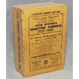 Wisden Cricketers' Almanack 1933. 70th edition. Original paper wrappers. Some general wear to