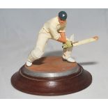 Len Hutton. 'Sport in miniature' figure of Hutton in batting pose mounted on wooden base. Limited