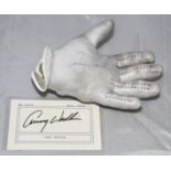 Lanny Wadkins. Titleist golf glove apparently used and signed by Wadkins. Together with a card