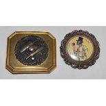 Cricket belt buckle 1860's. Original brass belt buckle with raised scene of four crossed bats with