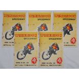 Wimbledon Speedway 1939. Five official programmes for meetings held at Wimbledon on 24th April,