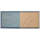 Cricket signatures early 1960s. Blue autograph album, the majority of pages grouped by county,
