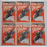 New Cross Speedway 1937-1939. Six official programmes for meetings held at Canterbury Road on 31st