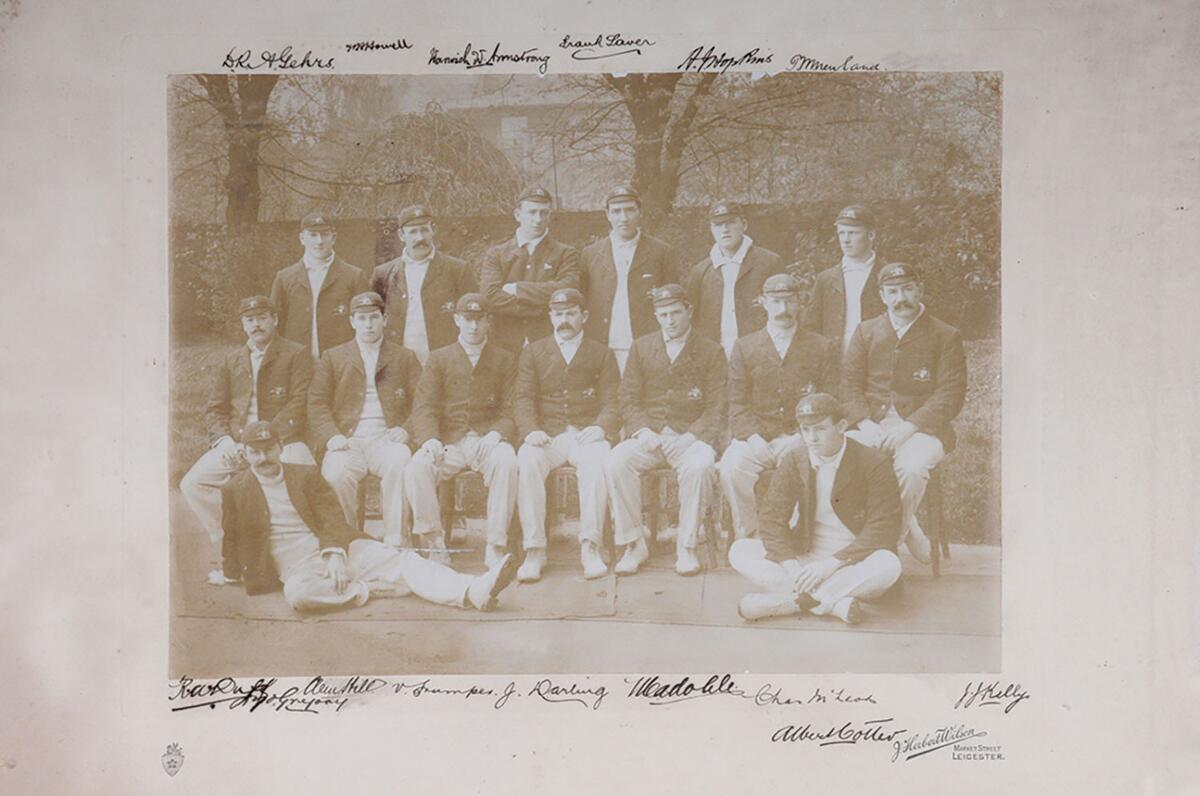 Australia tour of England 1905. Rare large sepia photograph of the Australian team who toured