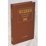 Wisden Cricketers' Almanack 1945. Willows hardback reprint (2000) with gilt lettering. Limited