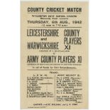 Leicestershire and Warwickshire County Players XI v Army County Players XI [Northern Command]' 1942.