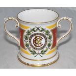 M.C.C. Bicentenary 1787-1987. Spode china two handled loving tankard with decoration and titles to