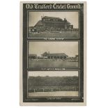 Lancashire C.C.C. Old Trafford Cricket Ground c1905. Original real mono photograph postcard