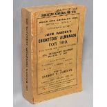 Wisden Cricketers' Almanack 1910. 47th edition. Original paper wrappers. Replacement spine paper.