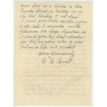 George Herbert Hirst. Yorkshire 1891-1929. Two page handwritten letter in ink from Hirst to '