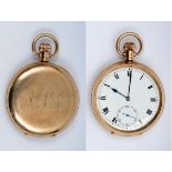 Alfred Percy Freeman. Kent & England 1914-1936. Nine carat gold open faced pocket watch with