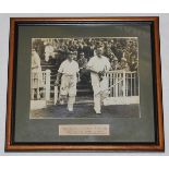 Arthur Lupton and Arthur Dolphin. Yorkshire v Kent 1926. Original mono photograph of Lupton and