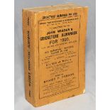 Wisden Cricketers' Almanack 1920. 57th edition. Original paper wrappers. Minor wear and age toning