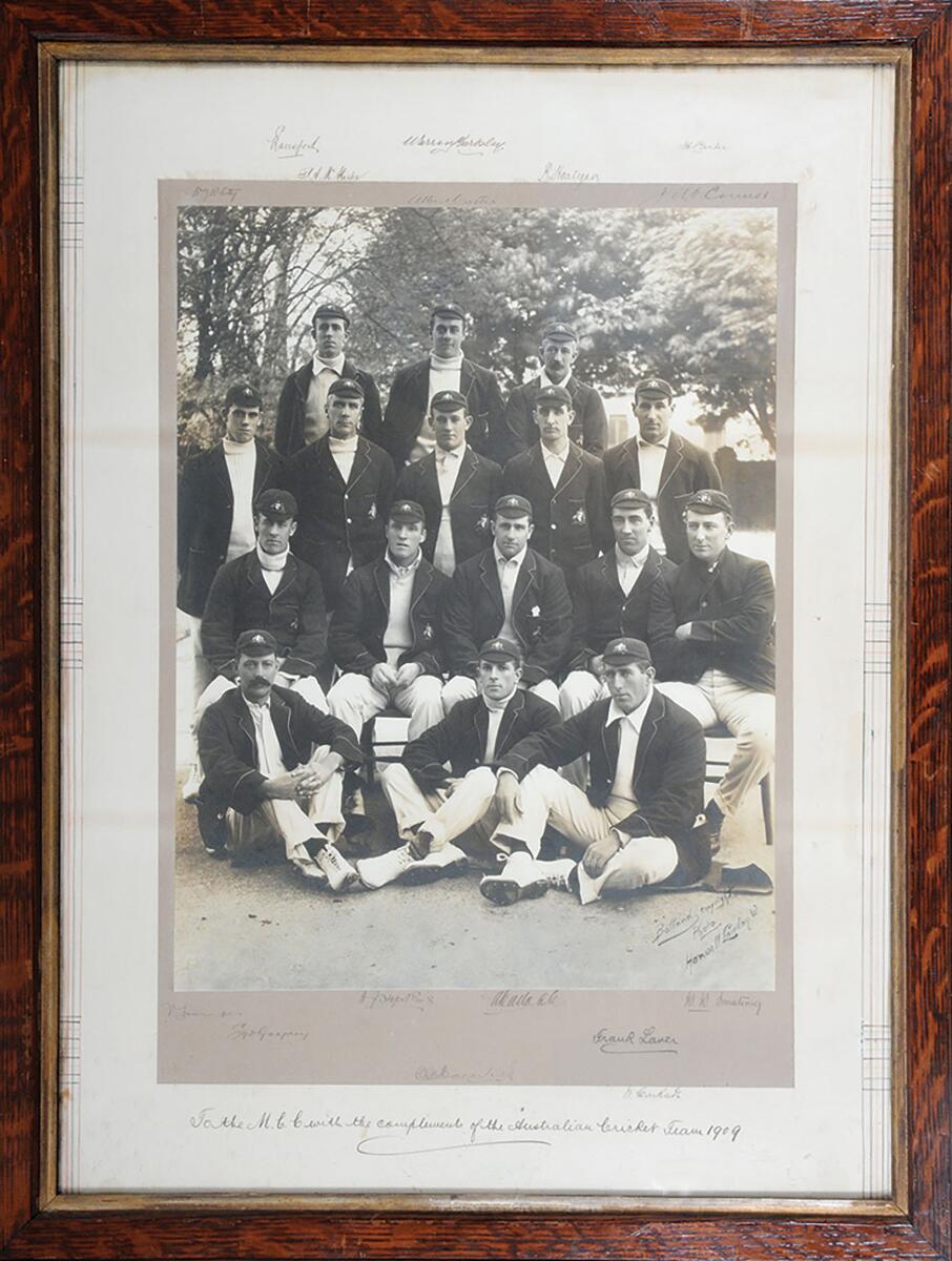 Australia tour of England 1909. Rare and magnificent very large official sepia photograph of the