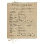 'Record Score in First Class Cricket. Yorkshire v Warwickshire' 1896. Small original silk