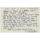 John Masefield. Poet Laureate 1930-1967. Two page handwritten letter from Masefield on his