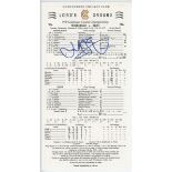 Double century scorecards. Two official match scorecards in which players made a double century.