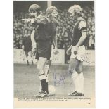 Bobby Moore. West Ham United & England. Mono bookplate printed photograph of Bobby Moore playing for