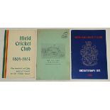 Sussex club histories. Eight titles including 'Ifield Cricket Club 1804-1954', F. Stonehouse