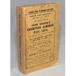 Wisden Cricketers' Almanack 1899. 36th edition. Original paper wrappers. Replacement spine paper.