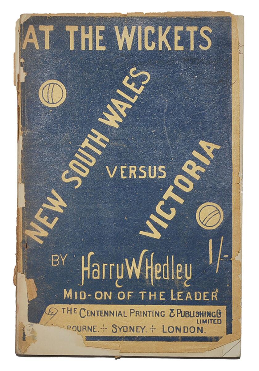 'At the Wickets. New South Wales versus Victoria'. Harry W. Hedley 'Mid-on of the Leader'.