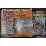 Football magazines 1940s-1970s. Three boxes of football magazines for the period. Titles are Charles