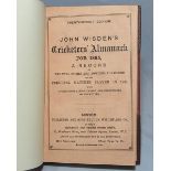 Wisden Cricketers' Almanack 1885. 22nd edition. Handsomely half bound in red leather, with