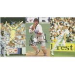 International cricketer postcards. Selection of twenty one colour and mono postcards, photographs