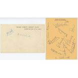 County and international cricket signatures. Fifty six mainly modern signatures in three albums with