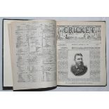 'Cricket: A Weekly Record of the Game'. Volume III. Numbers 50-79. January 31st to December 25th