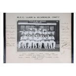M.C.C. tour of Australia 1946/47. Excellent official mono photograph of the M.C.C. team who toured