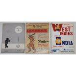 West Indies tour to India 1966/67. Five souvenir tour brochures. 'West Indies vs India Test