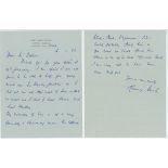 Ronald 'Ronny' Aird. Hampshire & Cambridge University 1920-1938. Four page handwritten letter from