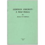 'German Cricket: A Brief History'. James D. Coldham. Privately published, London 1983. Limited