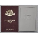 'The A.I.F. Cricket Team'. Ronald Cardwell. Privately printed 1980. Limited edition number 146 of