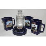 Martell Grand National commemorative water jugs 2000, 2003 to 2004. Nice selection of four jugs