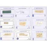 England Test players 1920s-1990s. Over eighty signatures on white cards of England Test