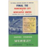 F.A. Cup Final 1955. Manchester City v Newcastle United. Official programme and match ticket for the
