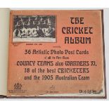 'The Cricket Album, containing thirty six mono printed postcards of all the first class county