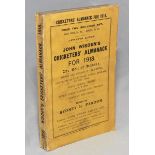 Wisden Cricketers' Almanack 1918. 55th edition. Original paper wrappers. General wear to wrappers