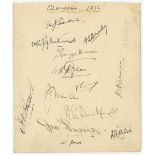 Glamorgan C.C.C. 1932. Album page nicely signed in ink by twelve Glamorgan players. Signatures