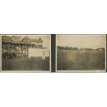 Lancashire v Essex 1933. Six original candid sepia photographs of the match played at Aigburth,